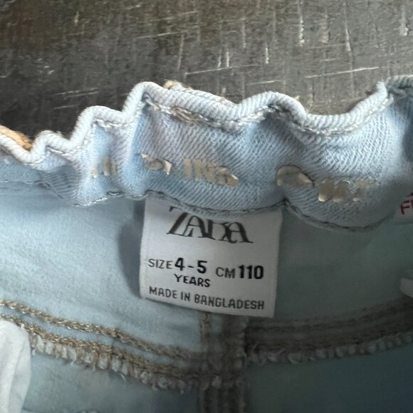 Zara Light Blue Skinny Jeans Toddler 4-5 Years Stretch - Picture 3 of 4